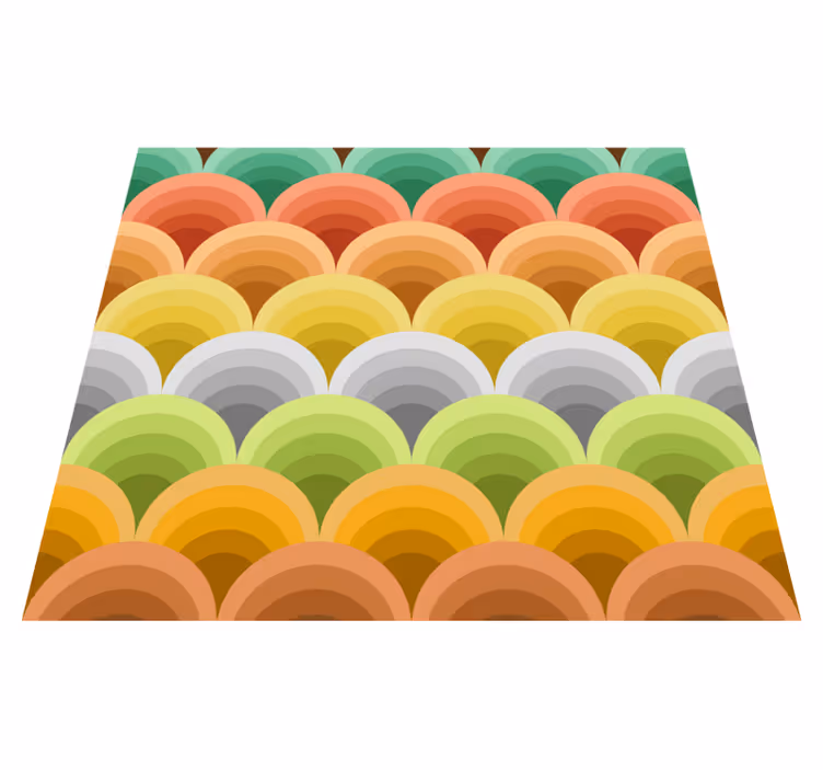 Tapis vinyle vintage cercles orange - TenStickers