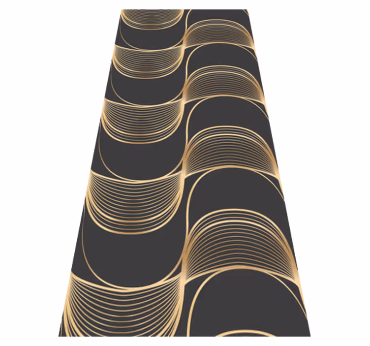 Tapis vinyle vintage motif décoratif vagues dorées - TenStickers