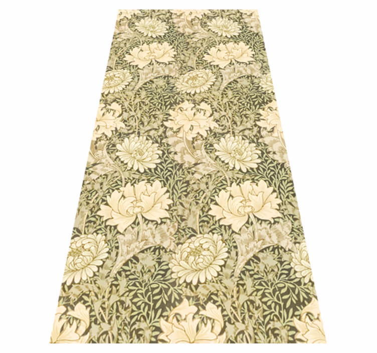 Tapis vinyle vintage style moderne chrysanthème - TenStickers