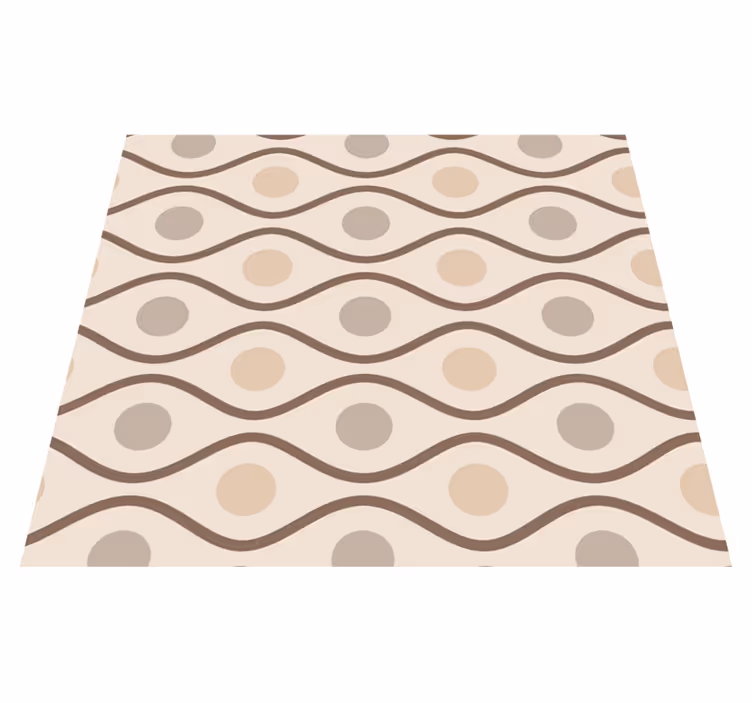 Tapis vinyle vintage beige style années 70 - TenStickers