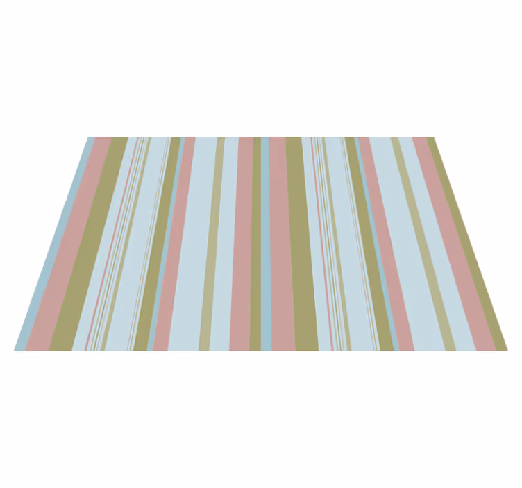 Tapis vinyle vintage rayures bleues et vertes 80's - TenStickers