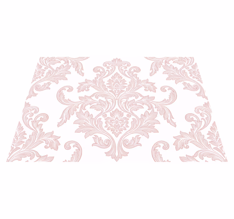Tapis vinyle vintage damassé rose paisley - TenStickers