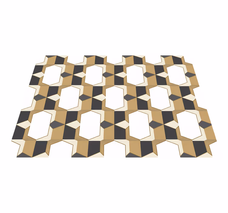 Tapis vinyle vintage à motif damier - TenStickers