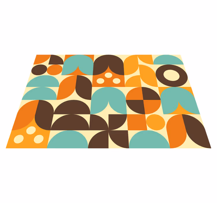 Tapis vinyle vintage formes abstraites géométriques 70's - TenStickers
