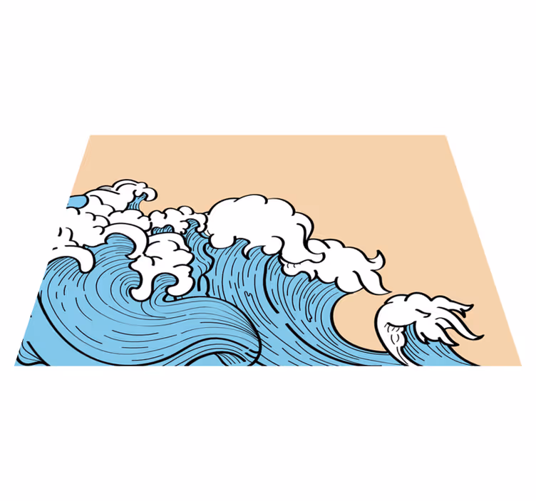 Tapis vinyle vintage vagues pop esthétiques des années 70 - TenStickers