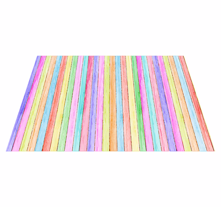 Tapis vinyle texture planches en bois colorées - TenStickers