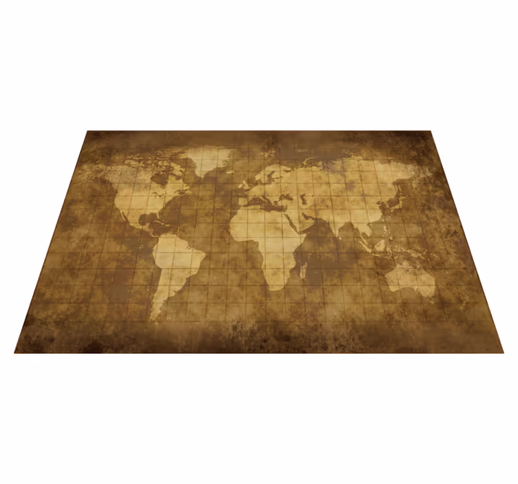 Tapis vinyle carte du monde vintage pour enfant - TenStickers