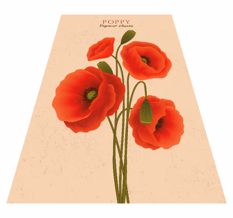 Tapis vinyle plantes coquelicots - TenStickers