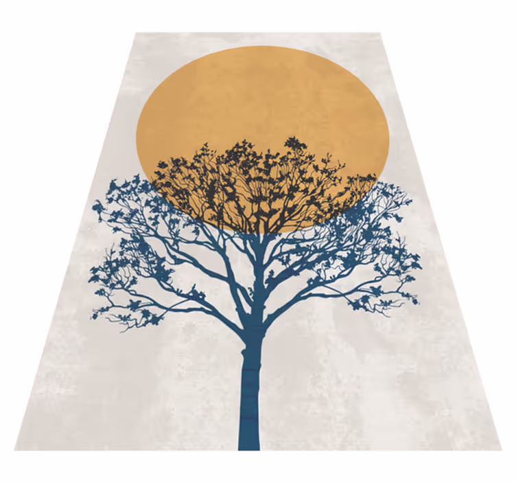 Tapis vinyle plantes arbre au lever du soleil - TenStickers
