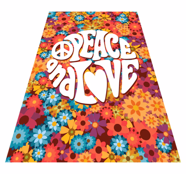 Tapis vinyle plantes paix et amour - TenStickers