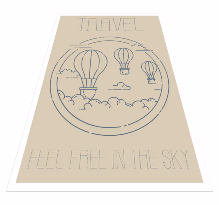 Tapis vinyle citation montgolfière minimaliste - TenStickers