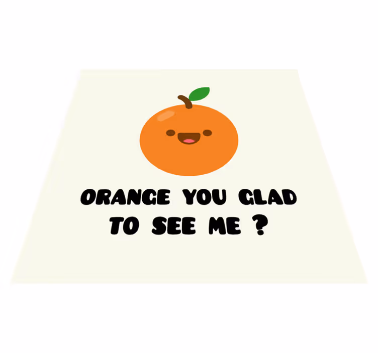 Tapis vinyle citation citation drôle en orange - TenStickers
