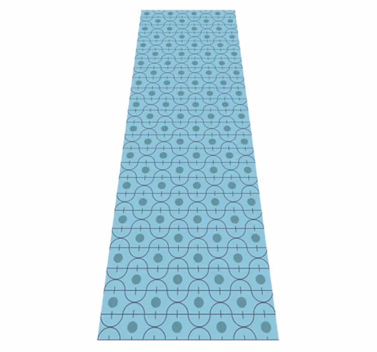Tapis vinyle texture motif géométrique japonais bleu - TenStickers