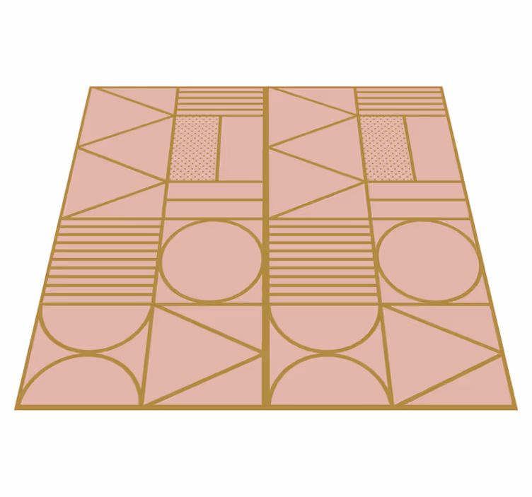Tapis vinyle texture blocs doré et rose - TenStickers