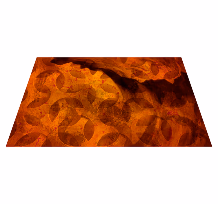 Tapis vinyle géométrique abstrait orange - TenStickers