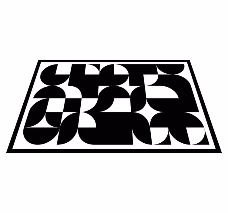 Tapis vinyle géométrique motif artistique cercles noirs - TenStickers