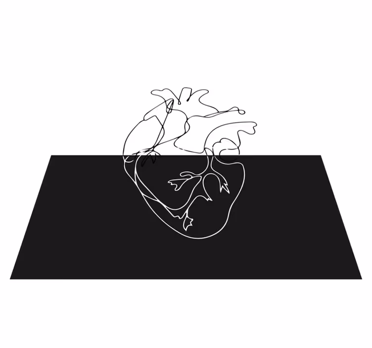 Tapis vinyle géométrique coeur géométrique en ligne - TenStickers