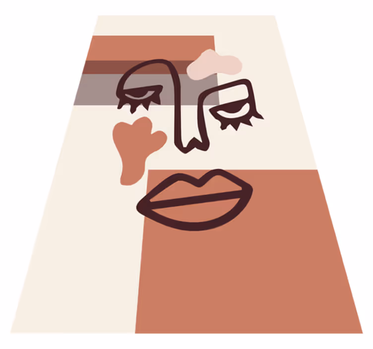 Tapis vinyle géométrique visage de femme abstrait - TenStickers