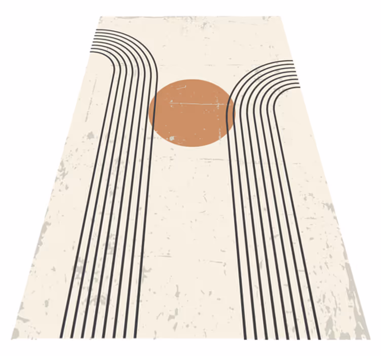 Tapis vinyle géométrique arc abstrait demi - TenStickers