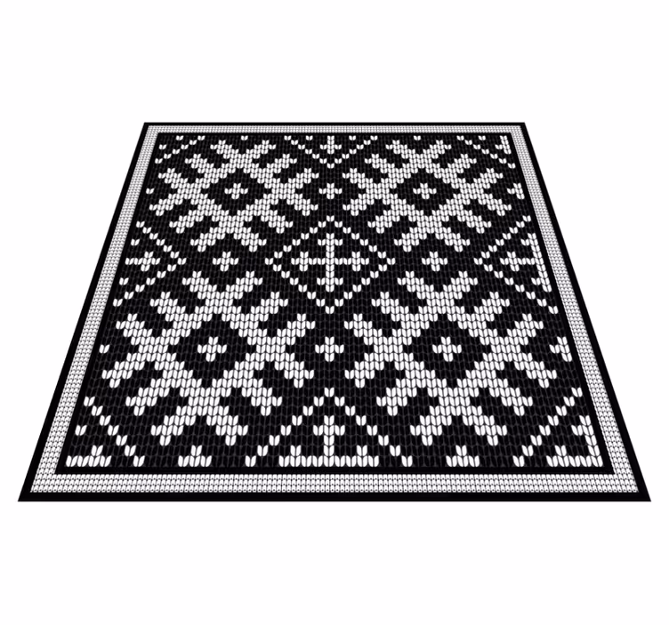 Tapis vinyle géométrique motif carrés vikings - TenStickers