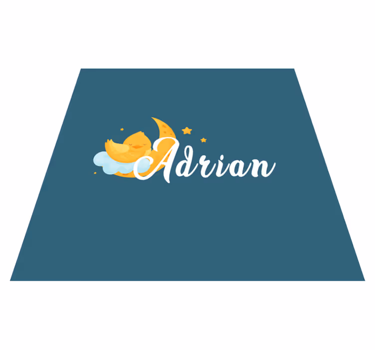 Tapis vinyle pour enfants poule sur la lune et étoiles - TenStickers