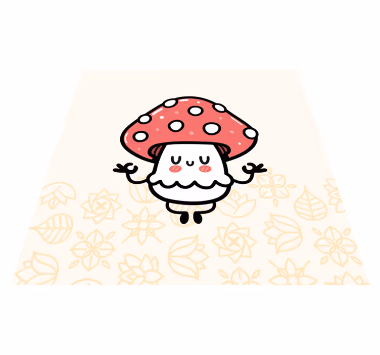 Tapis vinyle pour enfants champignon mignon et joyeux - TenStickers