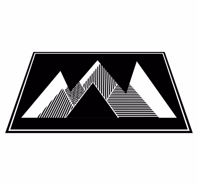 Tapis vinyle pour enfants montagnes rayées noir et blanc - TenStickers