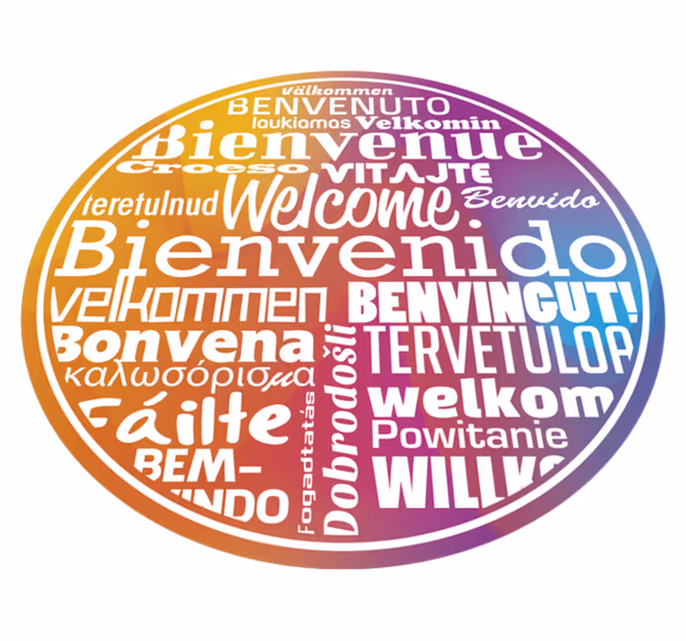 Tapis vinyle entrée bienvenue dans toutes les langues - TenStickers