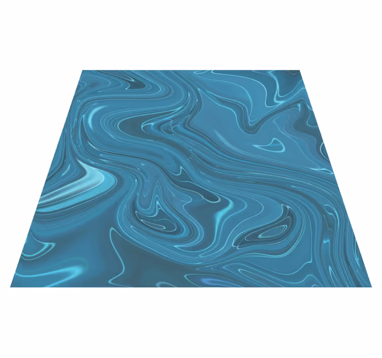 Tapis vinyle entrée béton abstrait gris et turquoise - TenStickers