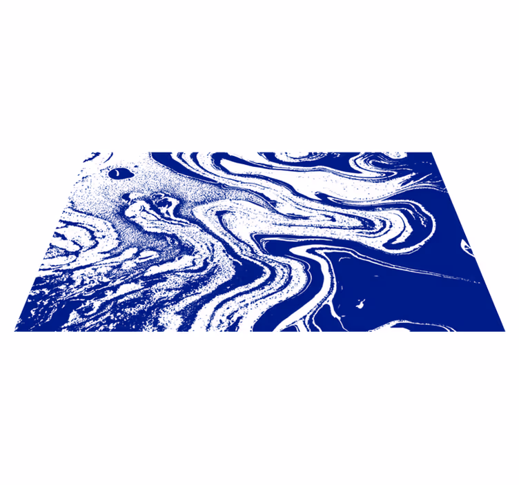 Tapis vinyle entrée aspect marbre bleu profond - TenStickers