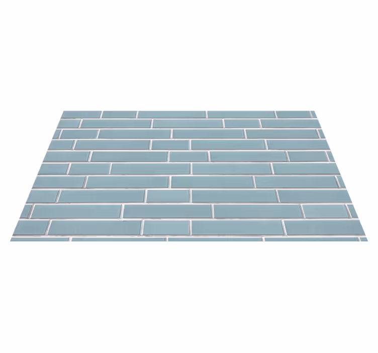 Tapis vinyle entrée motif briques bleu clair - TenStickers