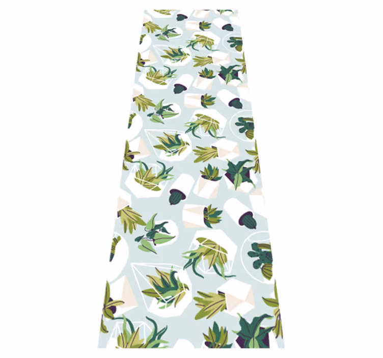 Tapis vinyle salon cactus vert - TenStickers