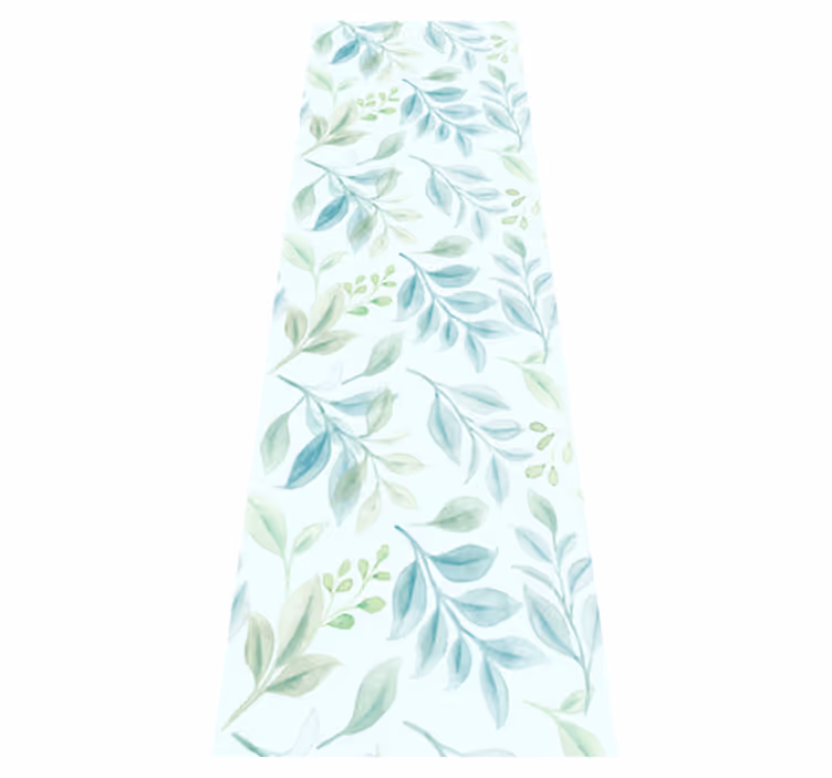Tapis vinyle salon feuilles vertes fines - TenStickers