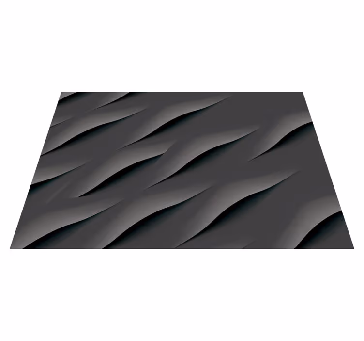 Tapis vinyle gris motifs vagues abstraites - TenStickers