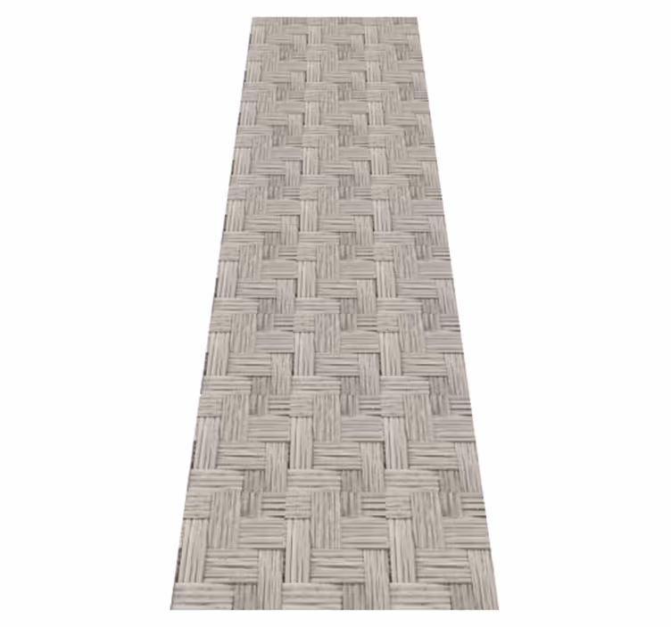 Tapis vinyle couloir effet osier gris fait main - TenStickers