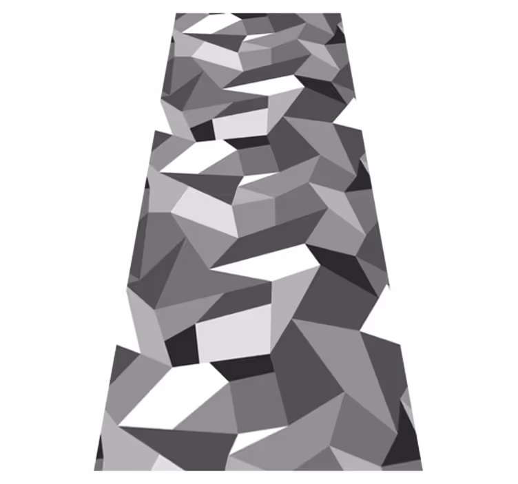 Tapis vinyle couloir triangles noirs et blancs - TenStickers