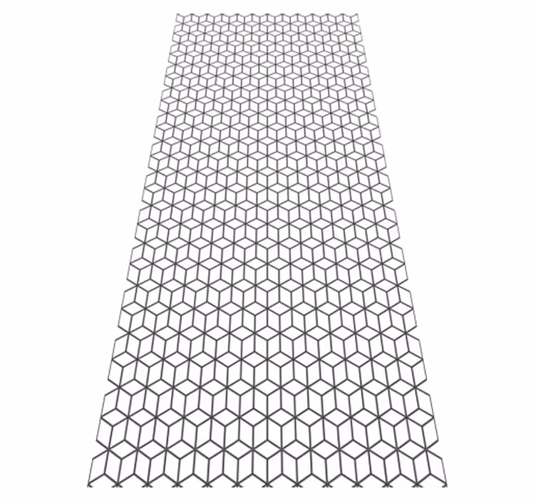 Tapis vinyle couloir cubes bordure style nordique - TenStickers