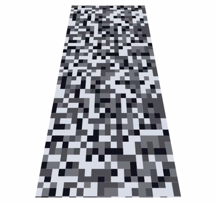 Tapis vinyle couloir carreaux gris style nordique - TenStickers