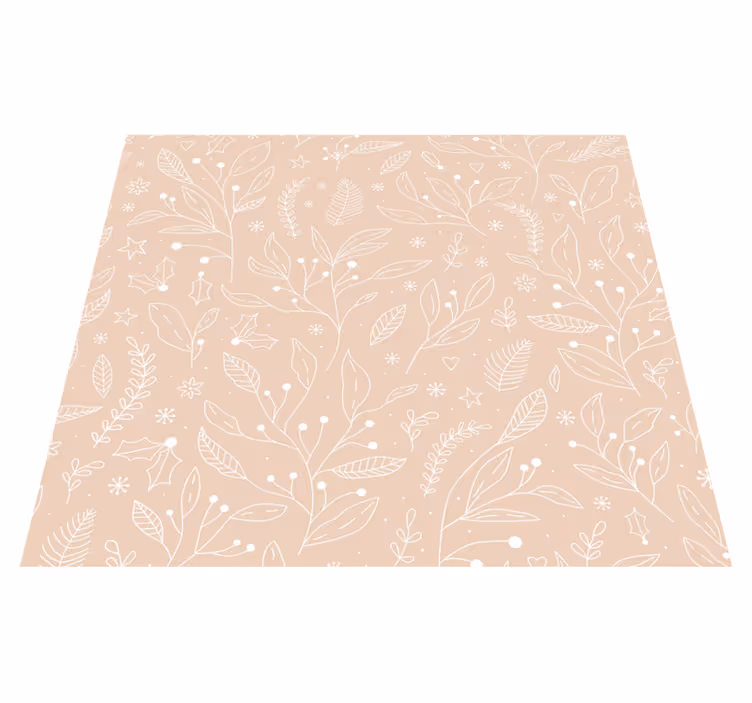 Tapis vinyle beige plantes de noël - TenStickers