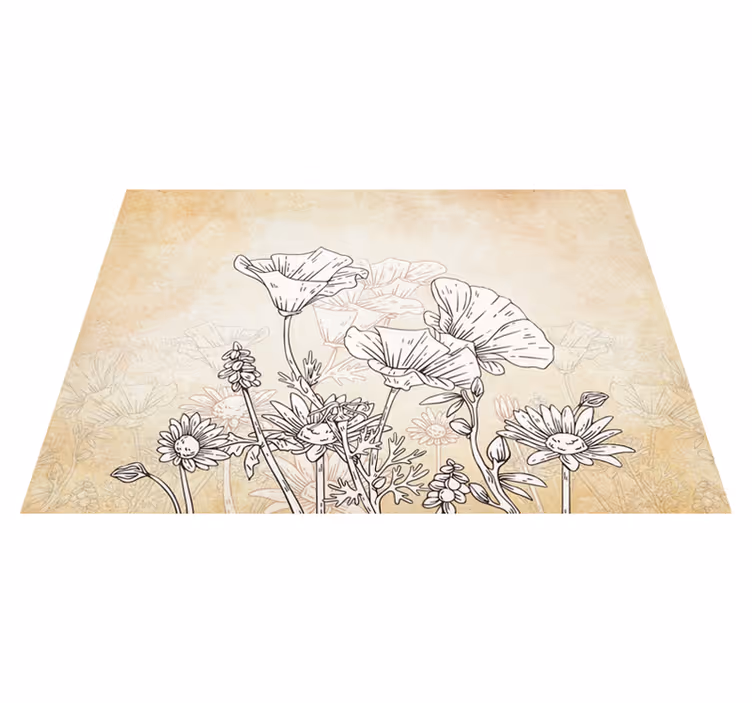 Tapis vinyle beige prairie vintage - TenStickers