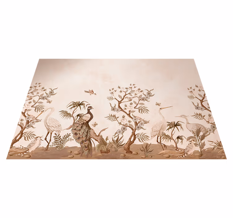 Tapis vinyle beige faune vintage - TenStickers