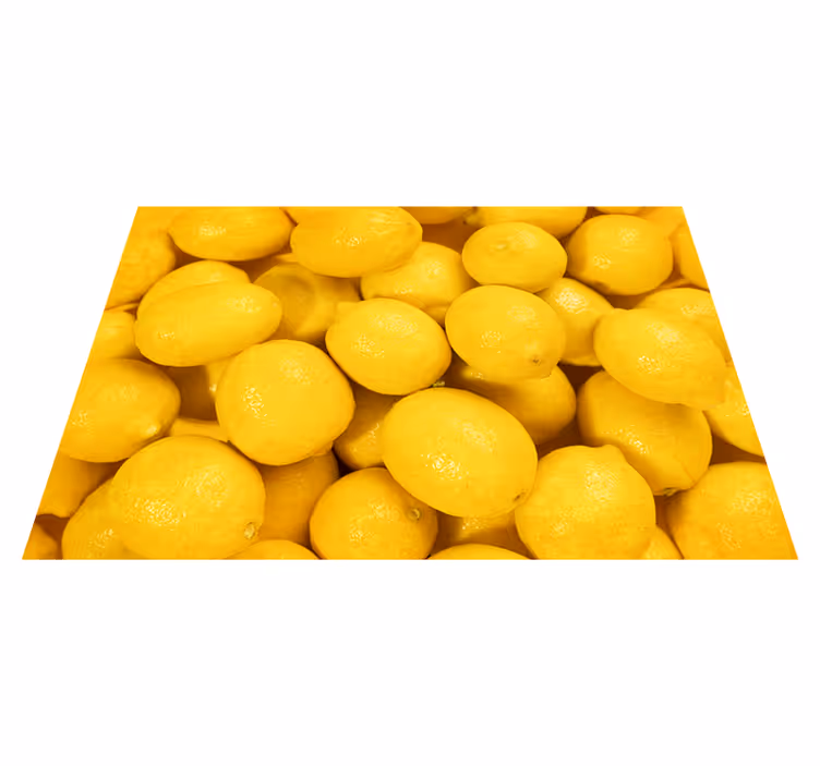Tapis vinyle jaune citrons décoratif pour intérieur - TenStickers