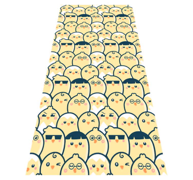 Tapis vinyle jaune motif de poussins sans couture 6 - TenStickers