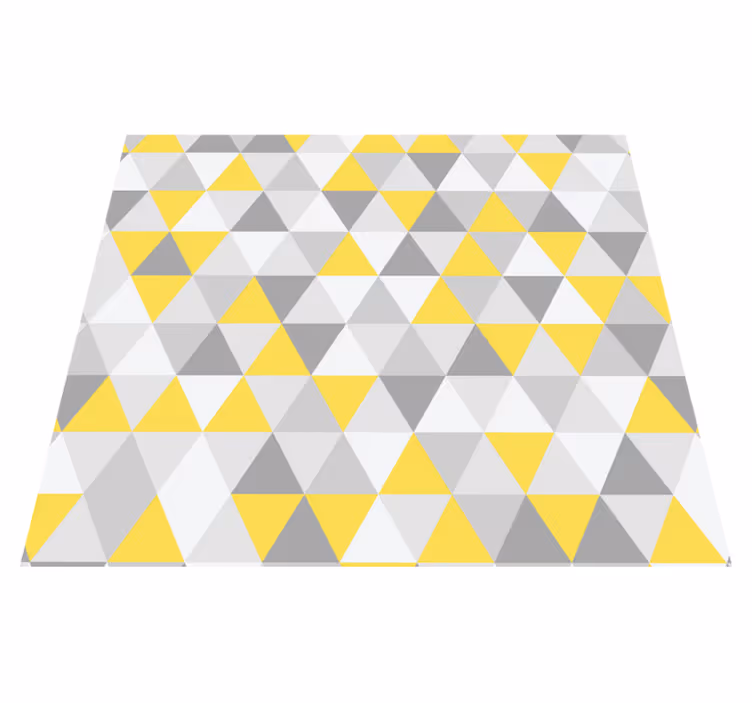 Tapis vinyle jaune triangles jaunes et gris - TenStickers