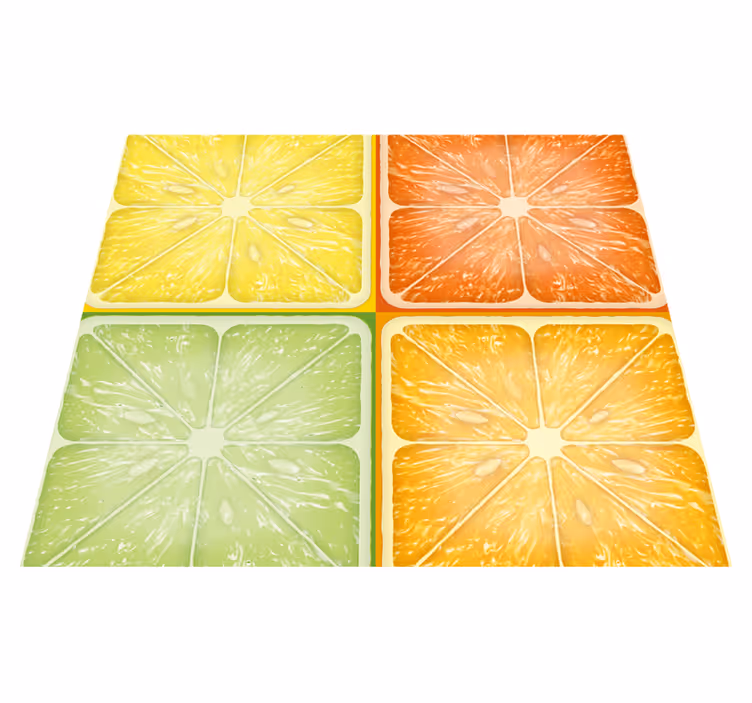 Tapis vinyle jaune texture citron colorée - TenStickers