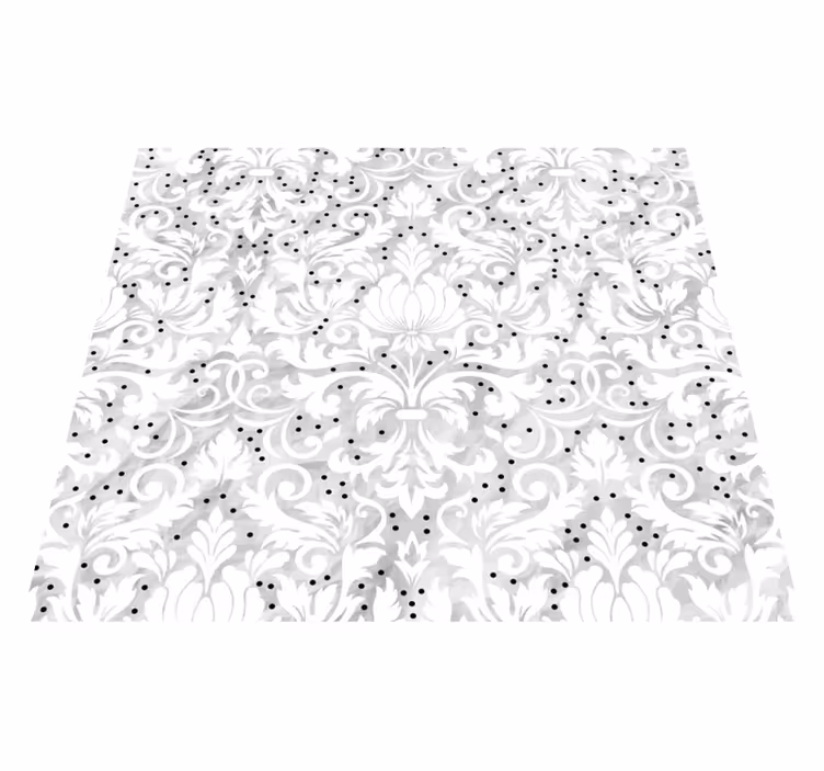 Tapis vinyle blanc élégance florale - TenStickers