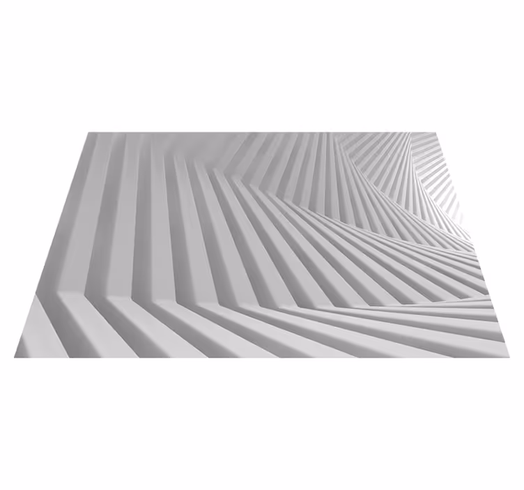 Tapis vinyle blanc vagues géométriques abstraites - TenStickers