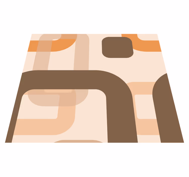 Tapis vinyle marron motif rétro années 70 - TenStickers