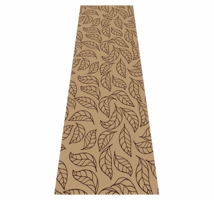 Tapis vinyle marron feuilles minimalistes sur ton terre - TenStickers