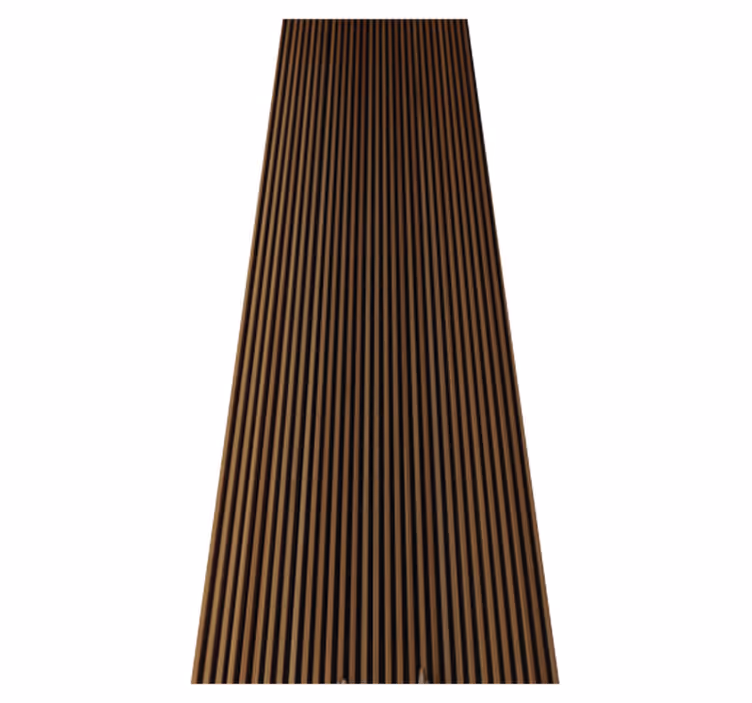 Tapis vinyle marron design vertical bois teck - TenStickers